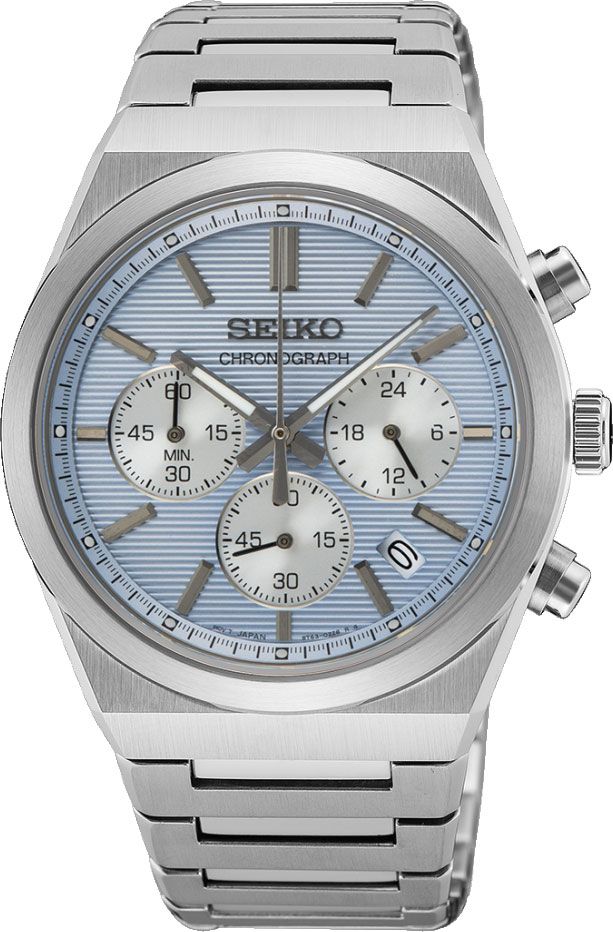 Seiko Sport Quartz Men Watches in Round case & Blue Dial SSB459P1