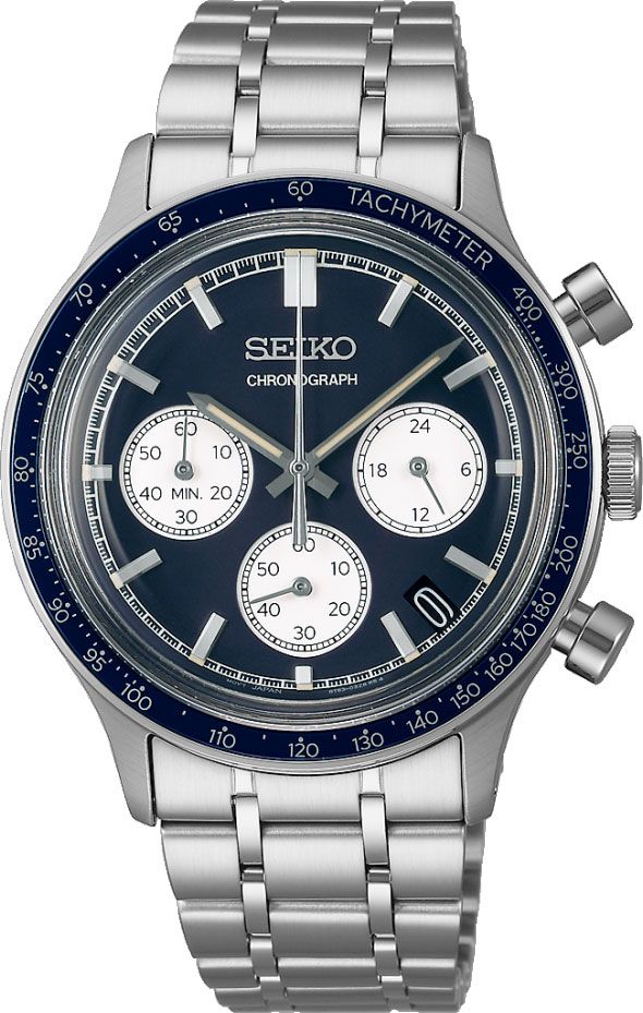 Seiko Sport Quartz Men Watches in Round case & Blue Dial SSB477P1