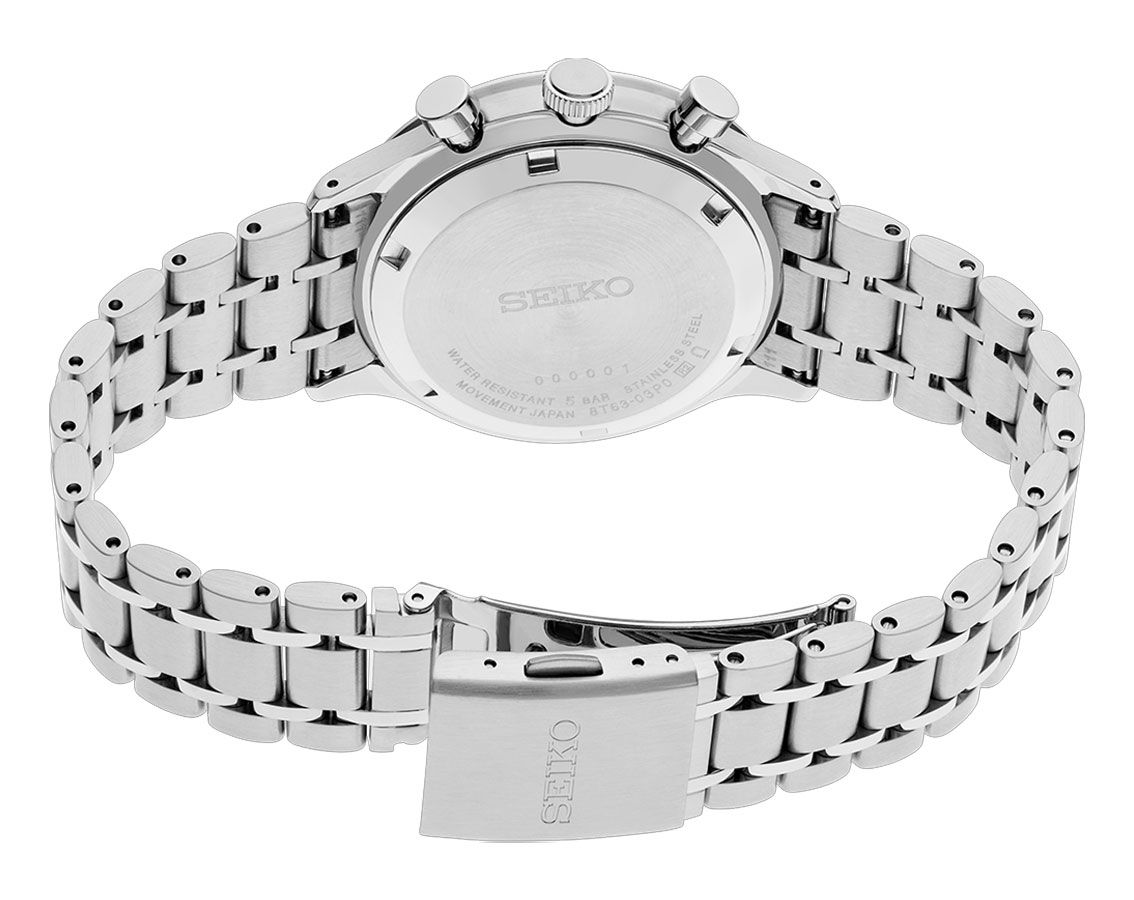 Seiko Sport Quartz Men Watches in Round case & Blue Dial SSB477P1