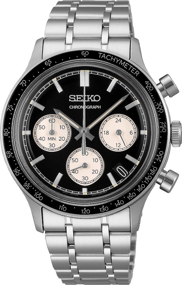 Seiko Sport Quartz Men Watches in Round case & Black Dial SSB479P1