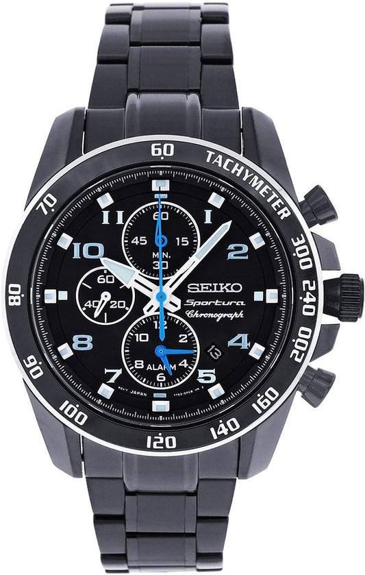 Seiko Sportura Quartz Men Watches in Round case & Black Dial SNAE77P1