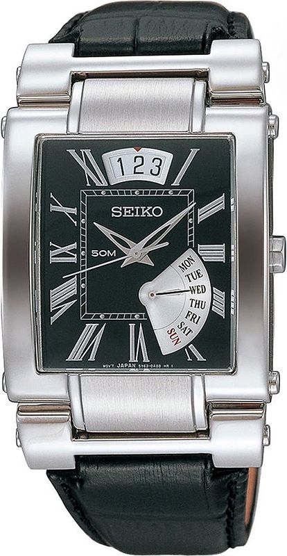 Seiko Dress Quartz Men Watches in Rectangular case & Black Dial SPQ013P1