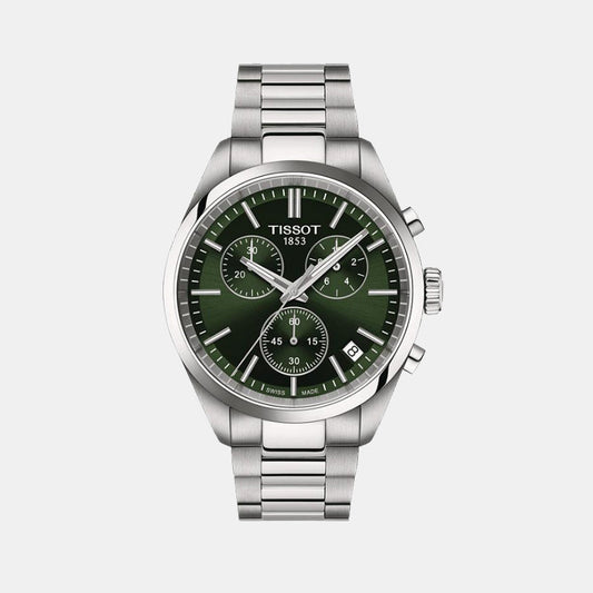 PR 100 Men Quartz Green Dial Chronograph Stainless Steel Watch T1504171109100