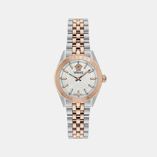 V-Code Women Quartz Silver Dial Analog Stainless Steel Watch VE8I00624