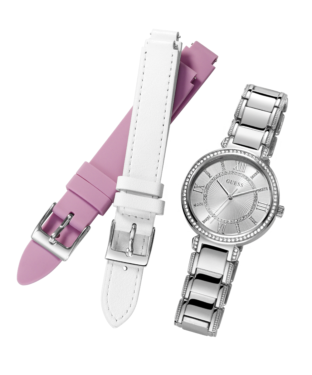 GUESS Ladies Silver Tone Analog Watch